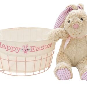 Easter Bunny Basket with Plush Toy